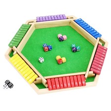 Shut The Box Game for 6 Players - Wooden Board Tabletop Family Math Game with...