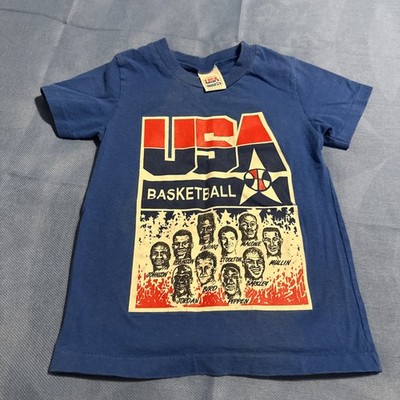 Vintage 90s USA Olympics Dream Team Basketball T Shirt Large 7 Youth Jordan