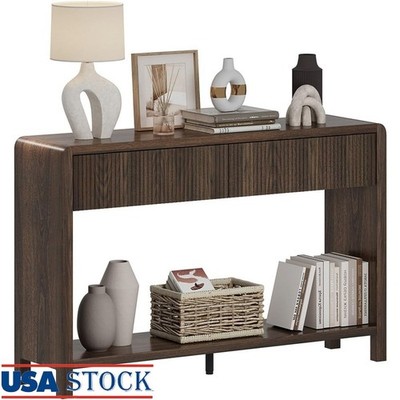 Console Table W/ 2 Drawers Ample Storage Rustic Entryway Sofa Table Wood Design