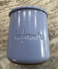 La Fermiere Terra Cotta Glazed Periwinkle Blue French Yogurt Pot