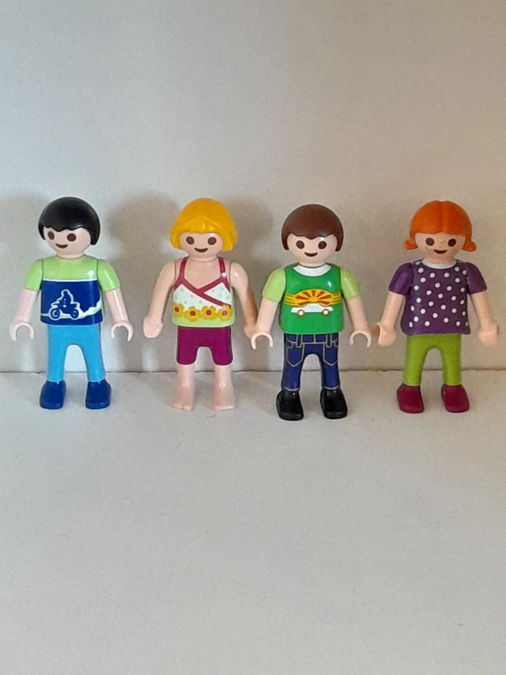 Playmobil personnage lot 4 enfants mixtes école maison moderne city life bus - Photo 1/2
