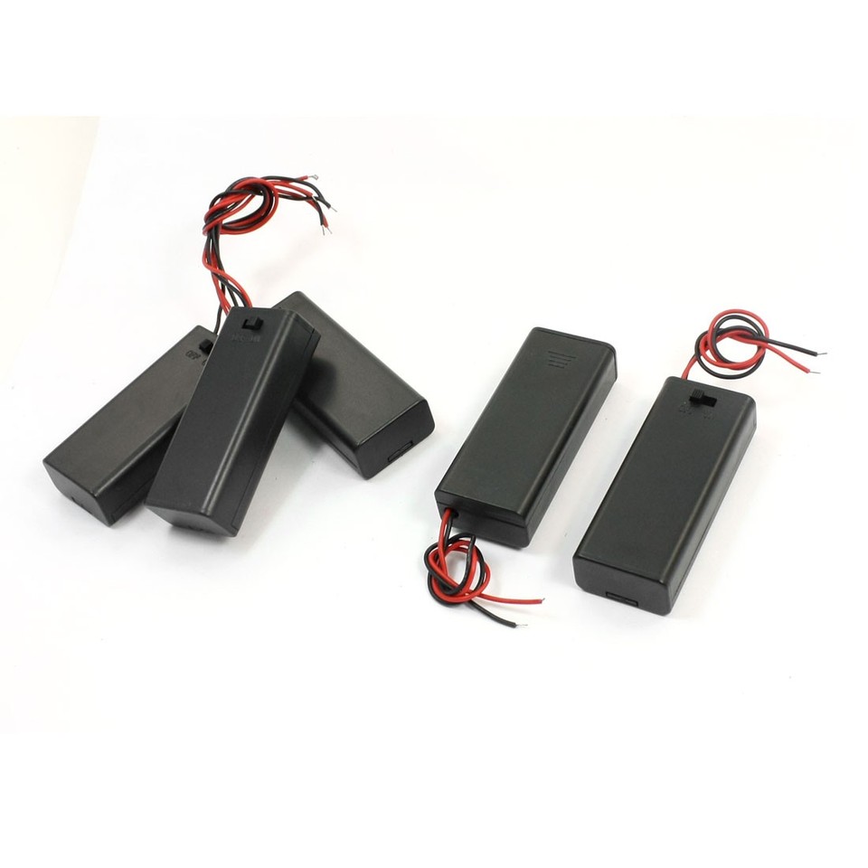 5pcs ON/OFF Switch Spring Loaded 2 x 1.5V AAA Battery Holder Container ...