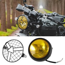 For Triumph Thruxton 400 T100 T120 6.8 Headlight Fog Light Hilo W Mesh Grill