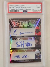 2023 Leaf Exotic ELLY DE LA CRUZ SCOOT ANTHONY RICHARDSON Giraffe 1/1 AUTO PSA 9