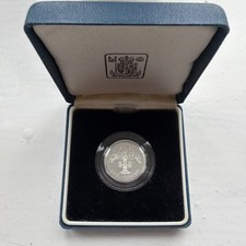1987 One Pound £1 English Oak Tree Silver with Capsule 