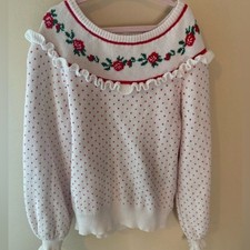 Janie and Jack Precious Blossom Pointelle Sweater size 8