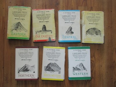 Wainwright Pictorial Guides To The Lakeland Fells x 7 Books Set with Dust Covers