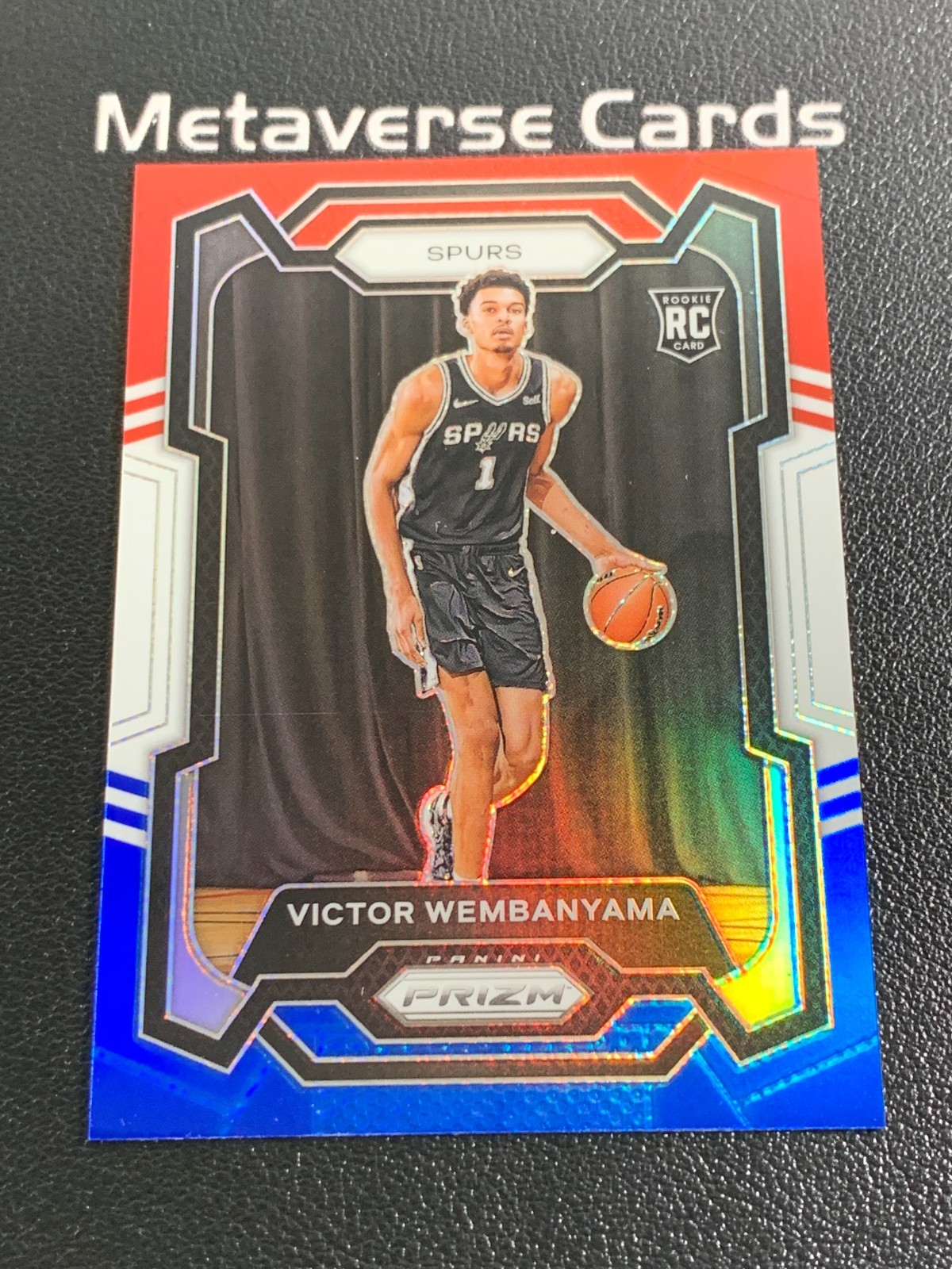 2023-24 Panini Prizm #136 Victor Wembanyama Red White Blue Prizm Rookie RC Spurs