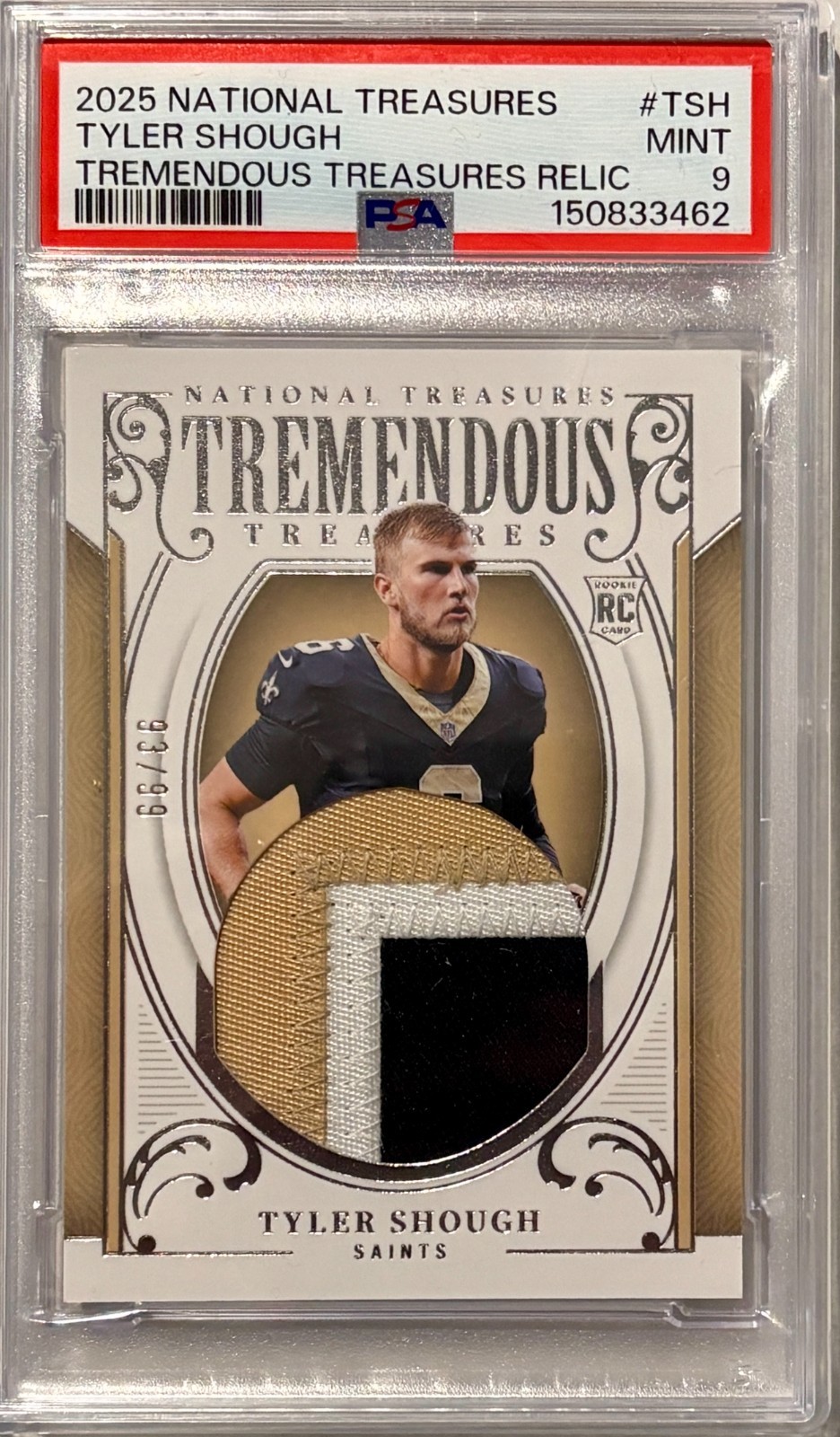 Tyler Shough Panini National Treasures Tremendous Treasures Relic #TSH Base