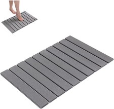 Stone Bath Mat, Diatomaceous Earth Shower 60 x 30 cm (Rectangular), Grey 