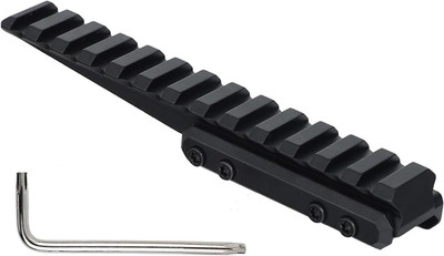 Low Profile 1/2 Inch Optic Riser Mount for Picatinny Rail - Black