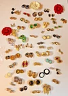 Huge Vtg Rhinestone Costume Jewelry Earrings Pins Lot 60s 70s 80s 90s