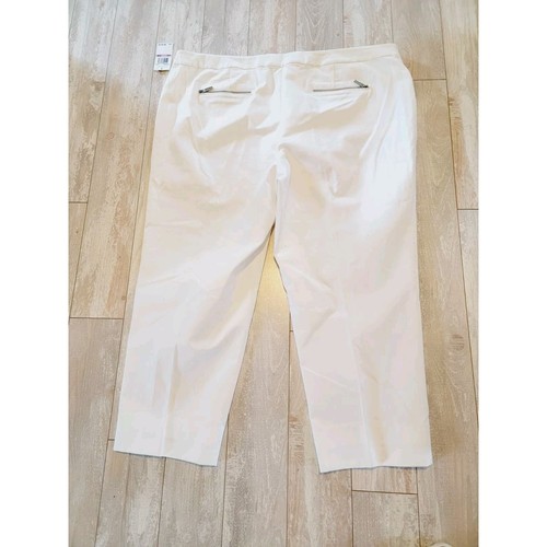 Michael Kors 22W Women's White Chino Pants Zip Pckts NWT RV $135 Hemmed - Picture 3 of 9