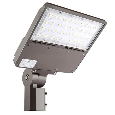 100W Outdoor LED Parking Lot Light with Adjustable Slip Fitter Mount, 5000K L...