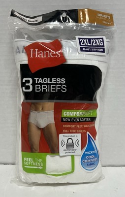 New Men s Hanes White Comfort Soft Tagless Full Rise Briefs 3 pack 2XL