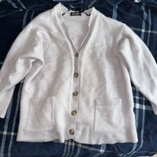 Cashmere Buttoned Cardigan Sweater with Pockets Naddam 2x Fits More Like Large