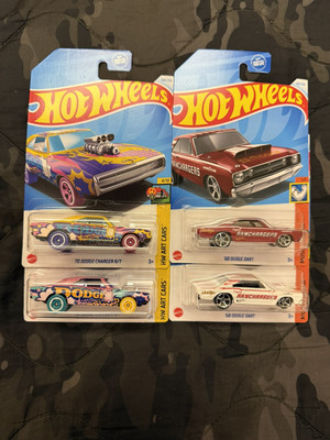 2024 Hot Wheels  70 Dodge Charger RT & 68 Dodge Dart 4 Pack, All 4 Different