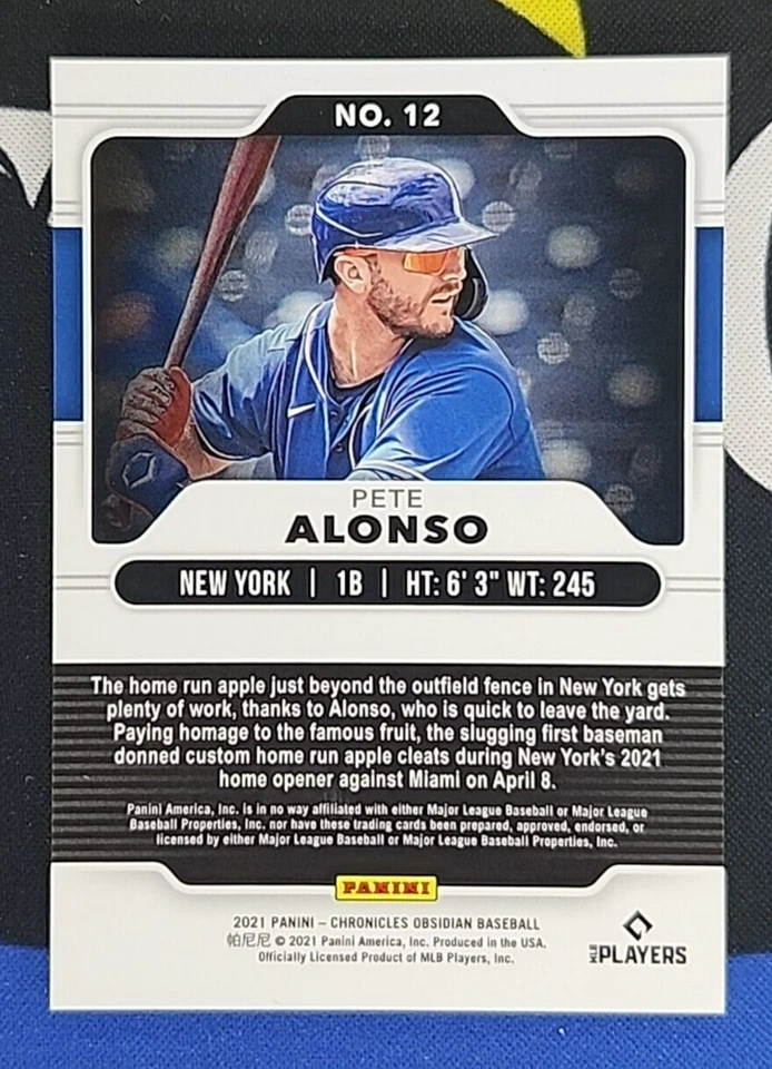 Pete Alonso 2021 Panini Chronicles Obsidian Electric Etch Blue-NY Mets - Image 2 of 2