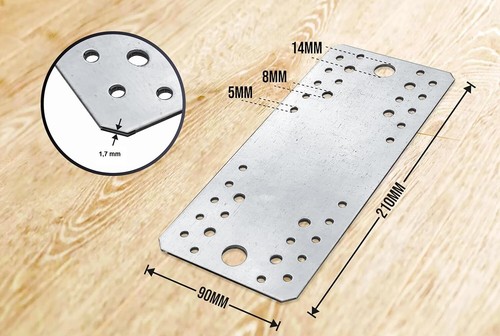 Flachverbinder mit Kombiloch Verbindungsplatte Verbindungsblech Holzverbinder - Bild 6 von 6