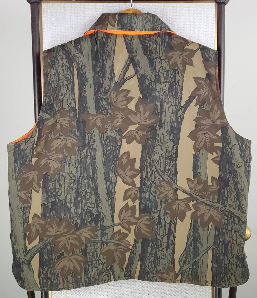 WINCHESTER VTG Size XL Mens Reversible Vest Trebark/Conceal Orange Insulated Zip - Image 4 of 4