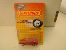 1987 Matchbox Superfast Mb 59 Red T-bird Turbo Coupe New On Card