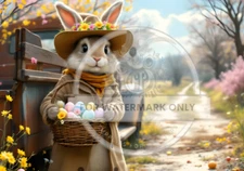 Country Bunny | A4 Rice Paper | Paper for Decoupage | Decoupage Central