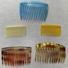 Vtg Side Combs Hair France Goody USA Tortoise Shell Clear Mixed Lot of 12  FREE