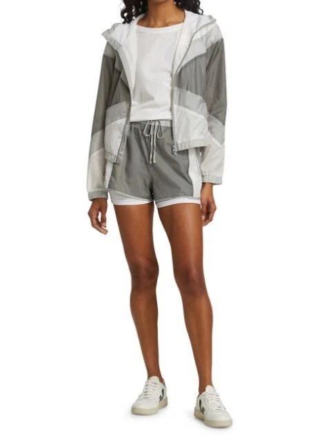 Blanc Noir Jacket NWT GrayTulum Tricolor Windbreaker Full Zip Womens Size L - Image 3 of 4