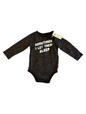 NWT Garanimals Baby ''Sometimes I Let Them Sleep'' Long Sleeve Bodysuit Size 24M