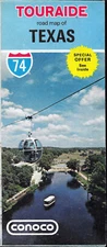 1974 TEXAS Touraide road map by CONOCO