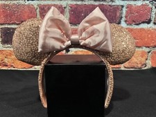 Disney Parks ROSE GOLD Champagne Minnie Mouse Bow Sequins MOS READ  