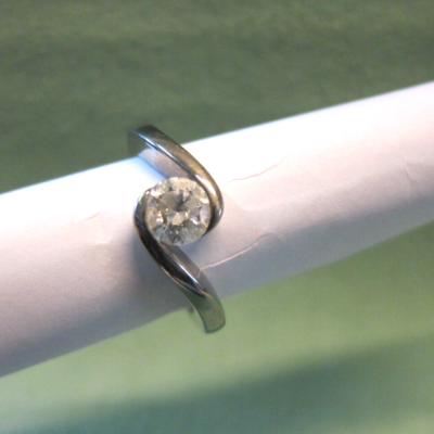 TI DQCZ Ring Damenring silberfarben weißer Stein 57 Damen