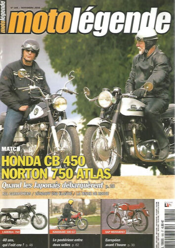 MOTO LEGENDE N°195 HONDA CB 450 / NORTON 750 ATLAS / LAVERDA 750 / KAWA 100 G7 - Afbeelding 1 van 2