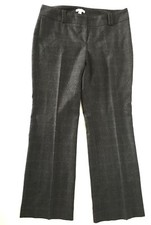 New York Company Womens Bootcut Trouser Size 12 x 31 Herringbone Strip Black