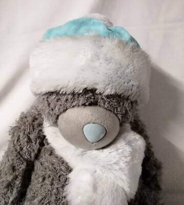 Me To You - weicher Plüsch grau Tatty Teddy 38 cm sitzend mit Mütze & Schal Neu ohne Etikett