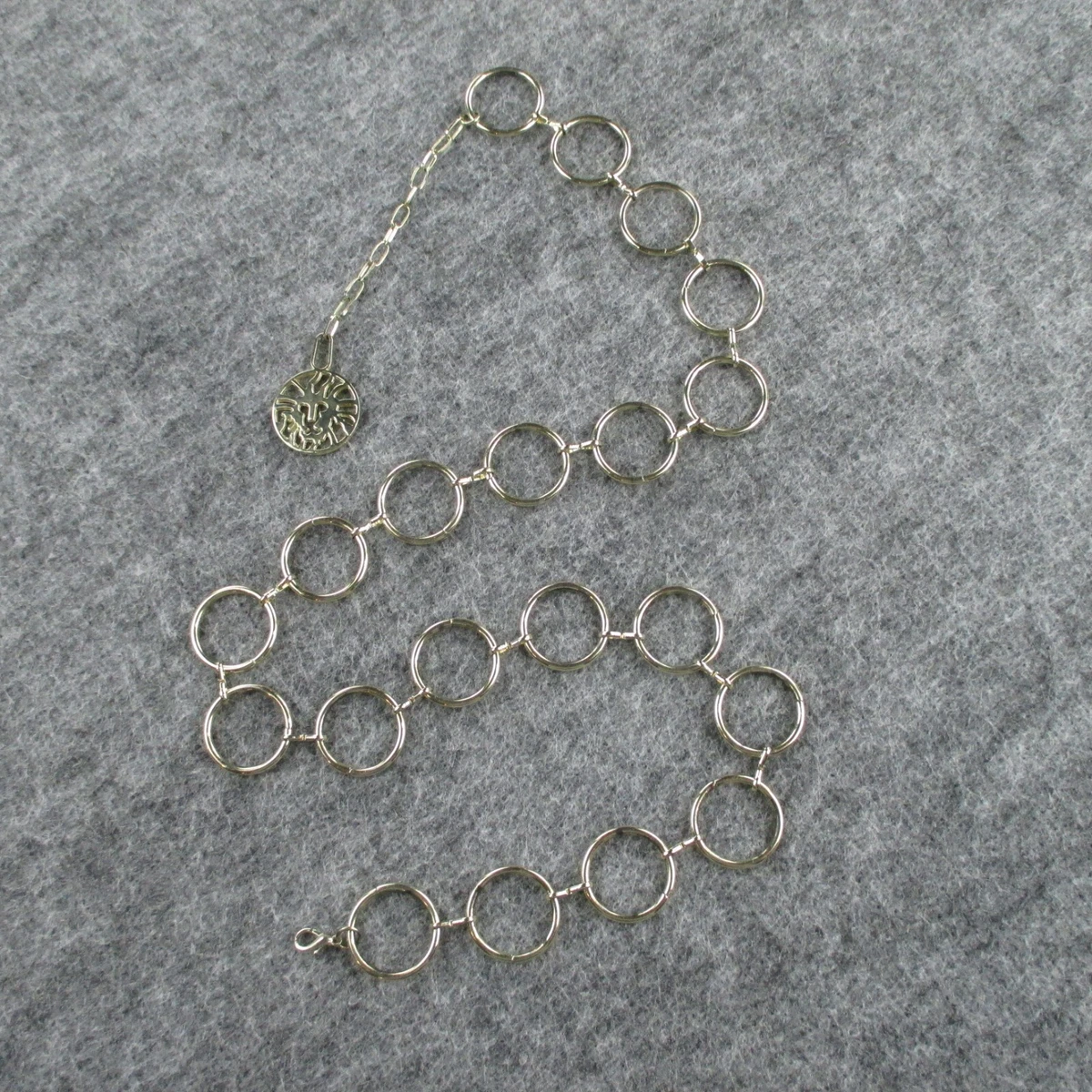 ANNE KLEIN Belt Vintage Womens Silver Gold Chain Belt One Size Chain Pendant Anne Klein Faux Leather Interlaced Chain Belt | HSN main image 3
