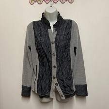 Via Appia Jacket Cotton Nylon Grey Womens Ladies Eu 40 M Uk 12/14 Coat Blazer