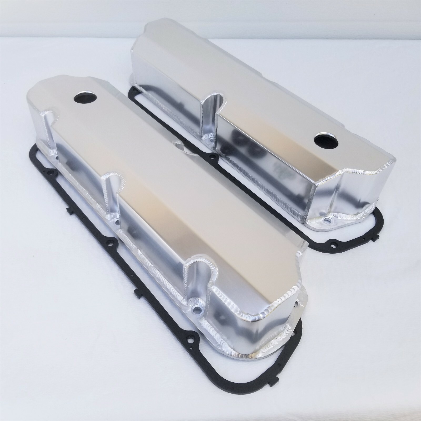 Small Block Ford Fabricated Satin Aluminum Valve Covers SBF 289 302 351W Gaskets eBay