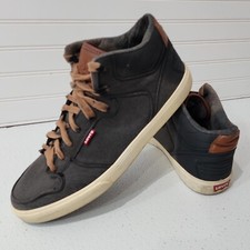 Zapato Deportivo Levi's Para Hombres Stanton Moda Con Cordones Alto Informal Talla 13 Gris