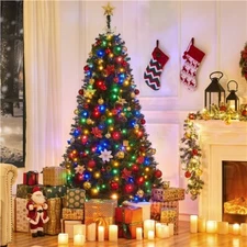 4.5/6/7.5/9ft Prelit Christmas Tree w/LED Lights & Stand for Holiday Decor