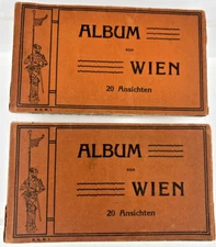 Lot of 2 Vintage Postcard Books – Album von Wien (20 Ansichten Each) BKWI 1920s