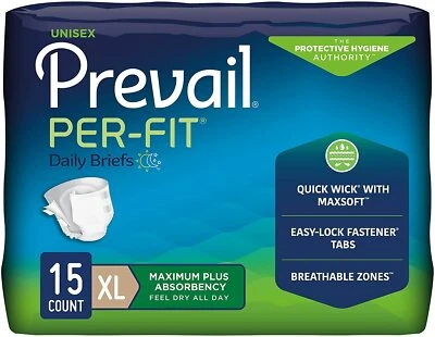 Prevail Per-Fit Adult Briefs X-Large 59'' - 64'' - Package of 15 #PF-014/1