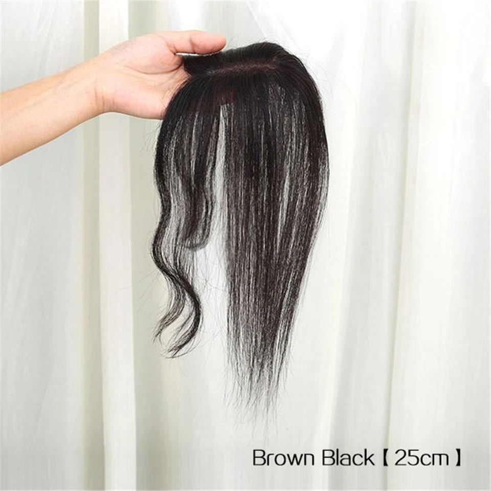 Clip de cabello 3D parte media flequillo recto 100 % humano para pérdida de cabello Foto 3 de 4