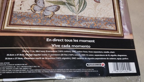 Bucilla Live Every Moment Counted Cross Stitch Kit Evenweave Fabric - Picture 5 of 6