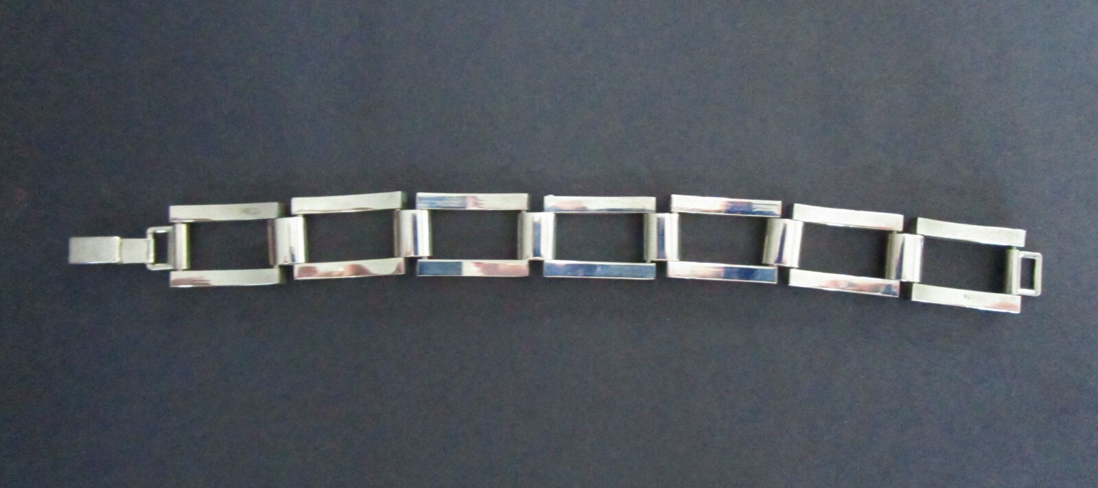 Rectangular  Open Boxes 925 Silver Bracelet 1.1 oz - image 1