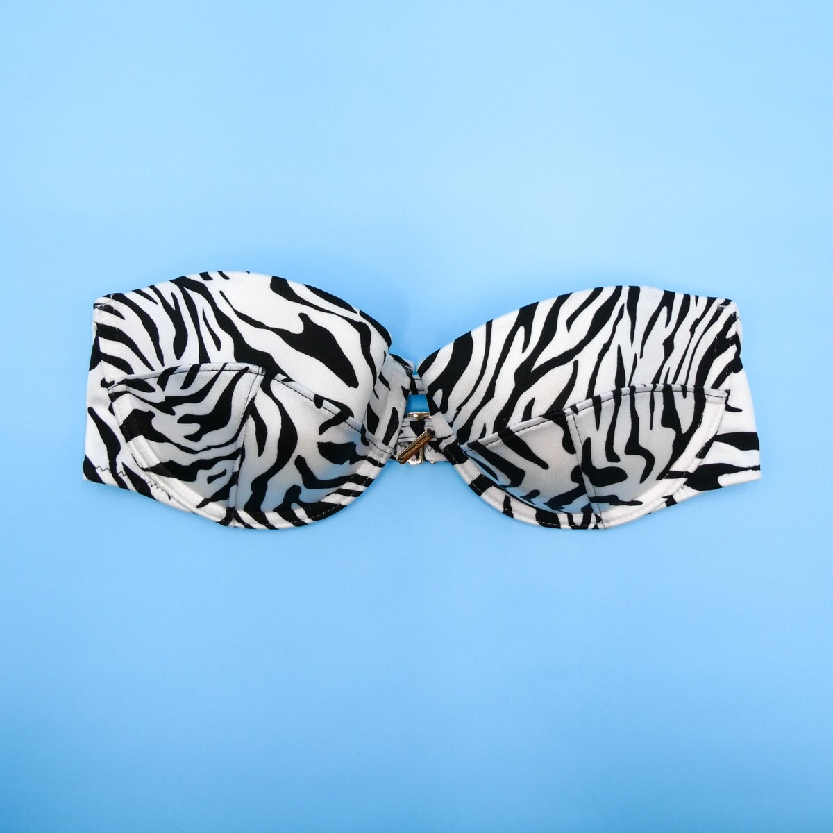 Victorias Secret Zebra Print 32D Strapless Bandeau Bikini Top