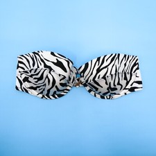 Victorias Secret Zebra Print 32D Strapless Bandeau Bikini Top Padded VS Swimsuit