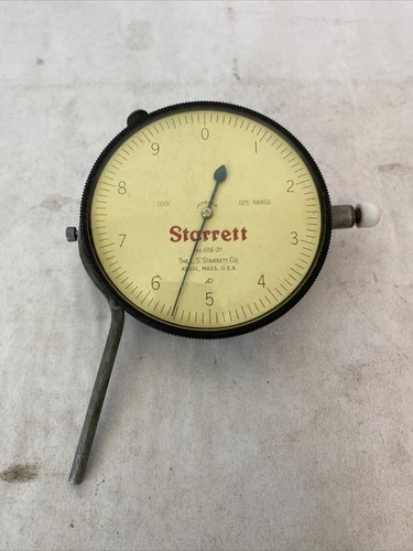 Starrett 656-211 Dial Indicator .0001” .025” Range With Attachment Jeweled