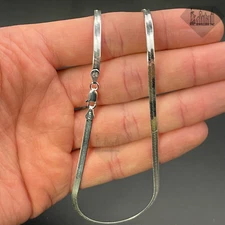 Italian Solid Sterling Silver Flat Snake Link Chain Necklace 925 Silver Chain 3M