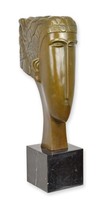 Bronzeskulptur Frauenkopf Nach Modigliani Replikat Retro Design Dekoration
